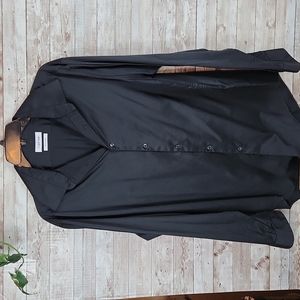 Calvin Klein, Men's Black long sleeves shirt, slim fit, stretch, Sz 17 1/2.